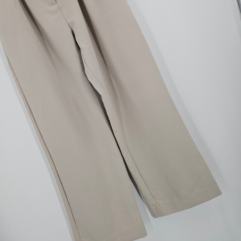Abercrombie & Fitch Wide Leg Pants Beige High Rise Pleated Tailored NWT Size 28 - Picture 3 of 11